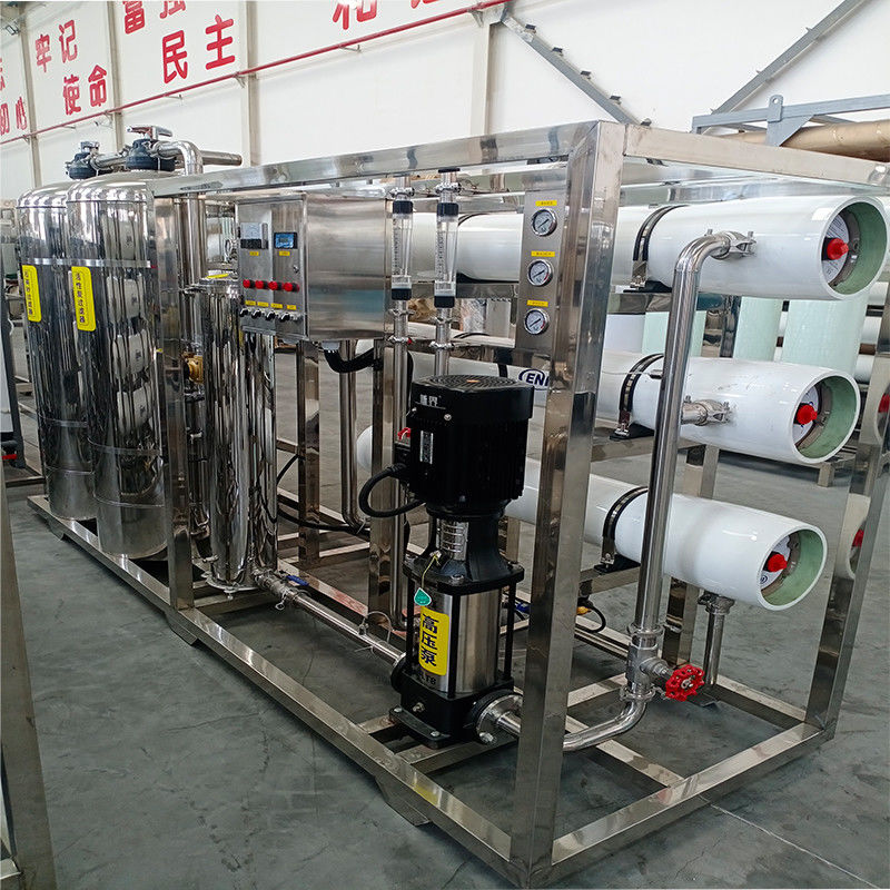 Sistema de osmose reversa 3T/h controlado por PLC para tratamento industrial de água potável