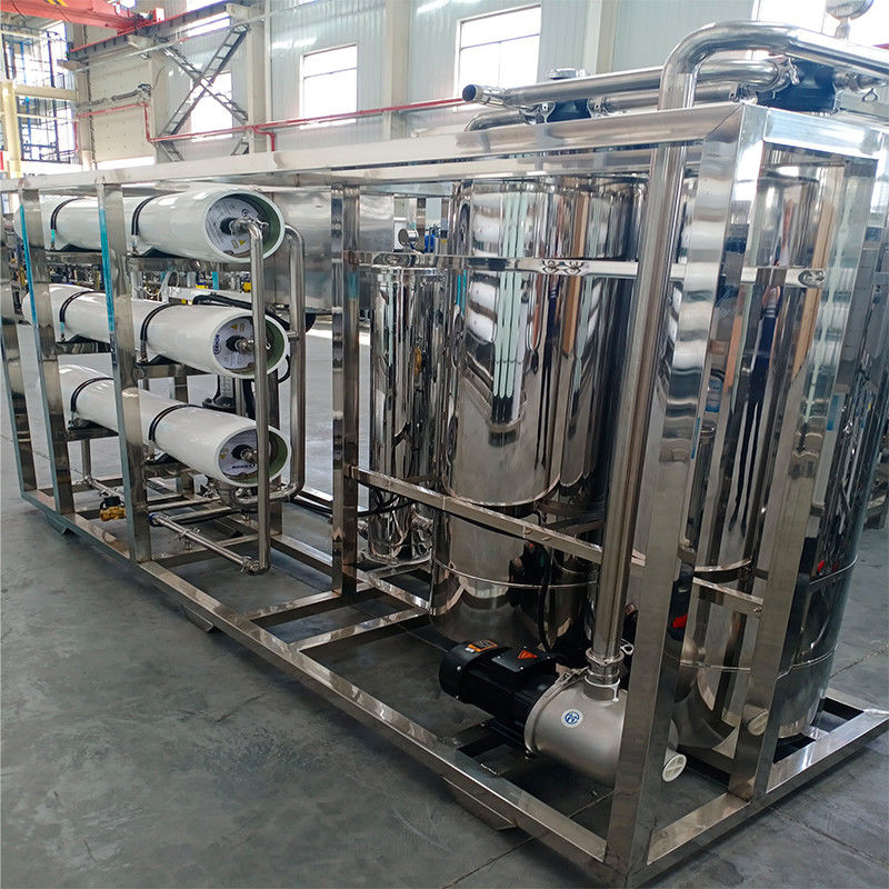 Sistema de osmose reversa 3T/h controlado por PLC para tratamento industrial de água potável