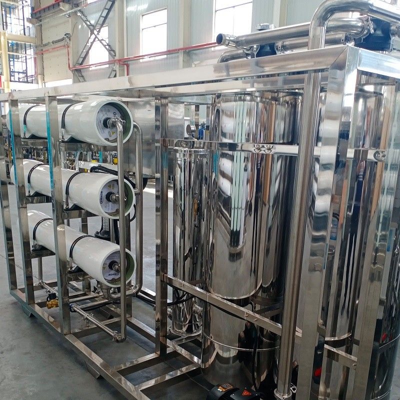 Sistema de osmose reversa 3T/h controlado por PLC para tratamento industrial de água potável