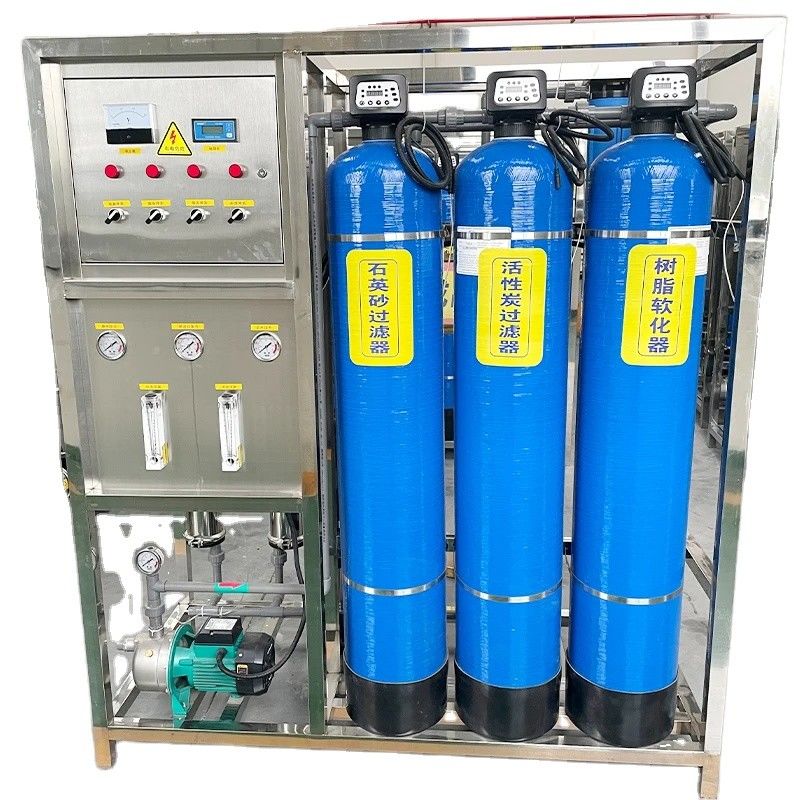 500L 3 garrafas RO Reverse Osmosis Tratamento de Água Filtros Máquina de Purificação em caixa de madeira