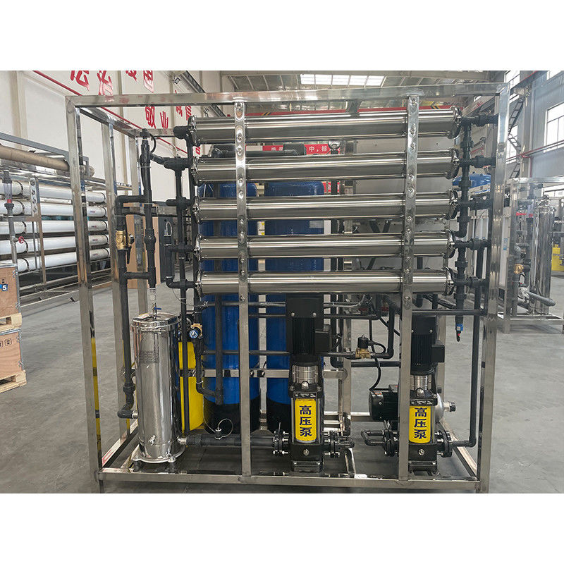 1 tonelada 380V/4Kw Sistema de purificação de água com filtro de 1000LPH RO de dois estágios