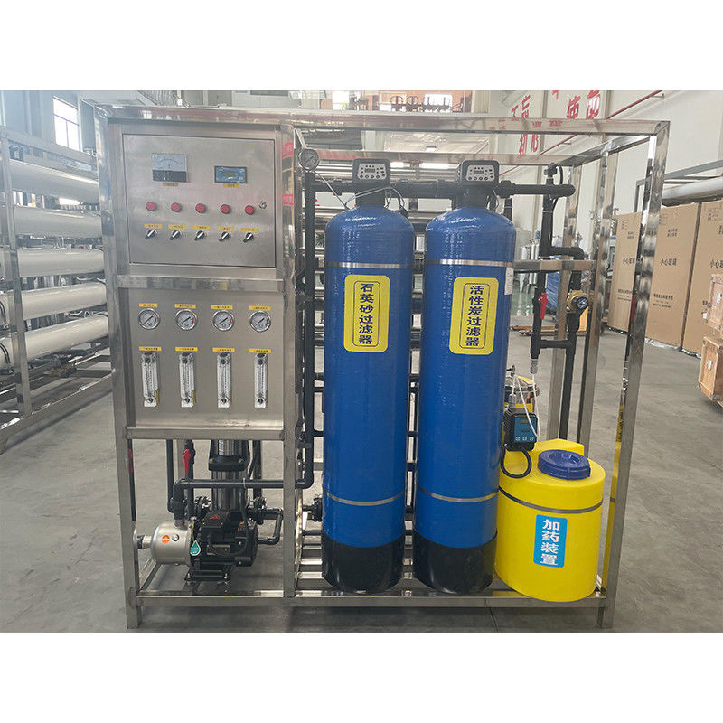1 tonelada 380V/4Kw Sistema de purificação de água com filtro de 1000LPH RO de dois estágios