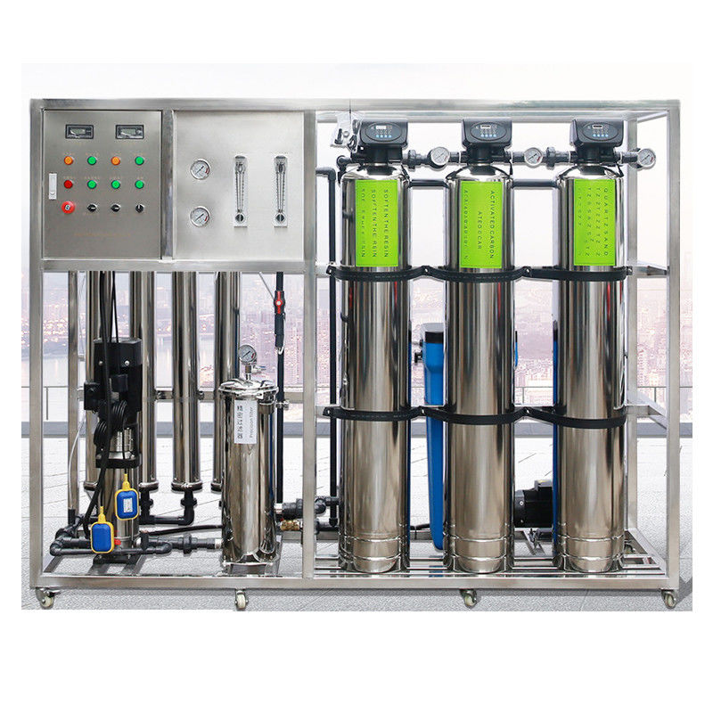 380V/1.5Kw RO Sistema de filtro de água 1000L Instalação de filtragem Purificação Osmose inversa